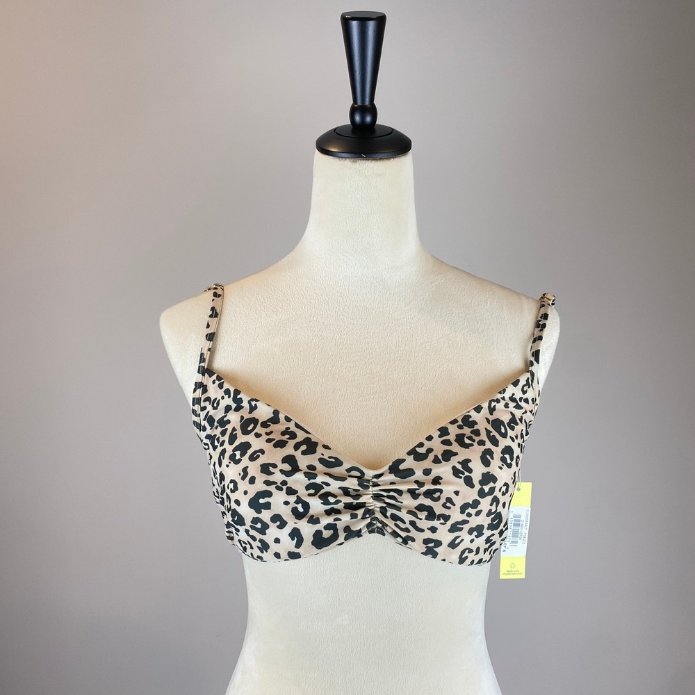 NWT Summersalt Bikini Top Women's Size 8 Leopard Print